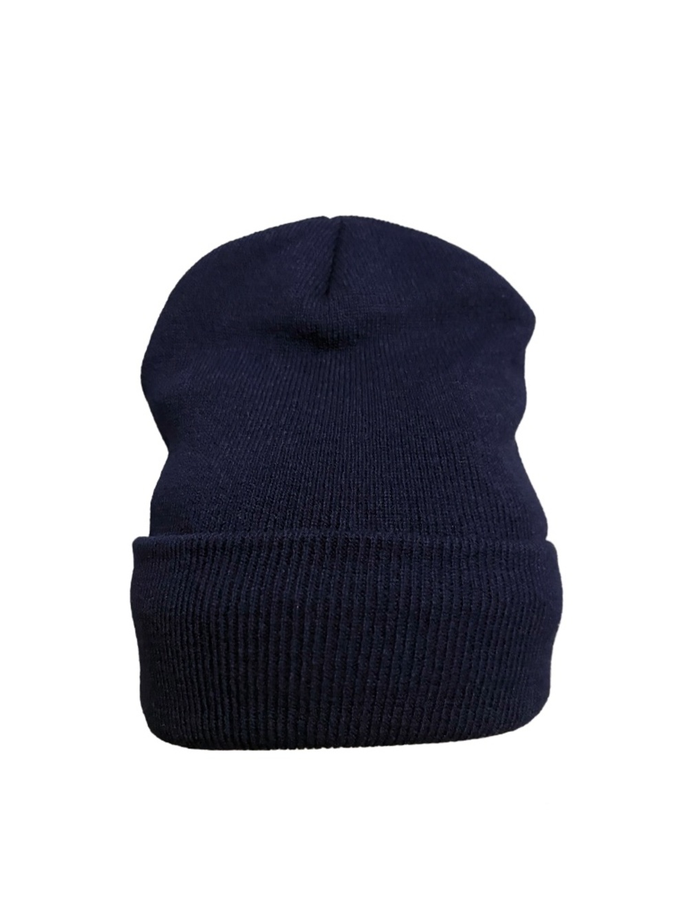 Satin Lined Unisex  Navy Knit Beanie Hat